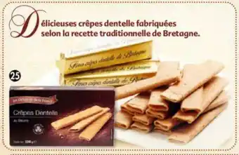 Crêpes dentelle au beurre. emballage individuel Les Délices de Belle France - 120g