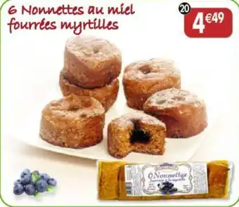 Maximo 6 Nonnettes au miel. fourrées à la myrtille offre