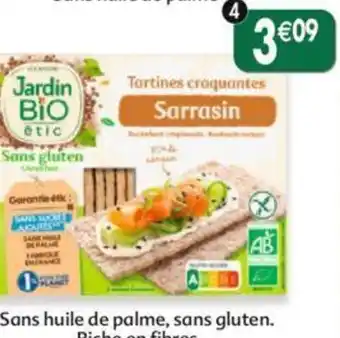 Maximo Tartines craquantes au sarrasin Jardin Bio' -2 sachets fraîcheur - 150g offre