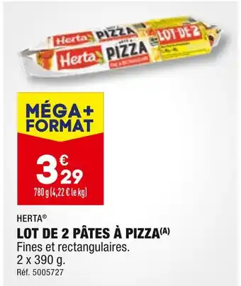 ALDI HERTA LOT DE 2 PÂTES À PIZZA offre
