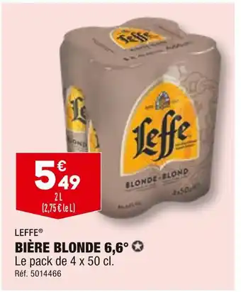 ALDI LEFFE BIÈRE BLONDE 6,6° offre