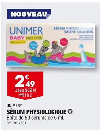 ALDI UNIMER SÉRUM PHYSIOLOGIQUE offre