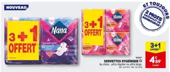 ALDI NANA SERVIETTES HYGIÉNIQUE offre