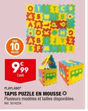 ALDI PLAYLAND TAPIS PUZZLE EN MOUSSE offre