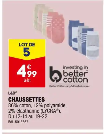 ALDI L&D CHAUSSETTES offre