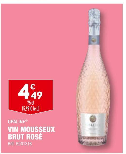 Promo OPALINE VIN MOUSSEUX BRUT ROSÉ chez ALDI