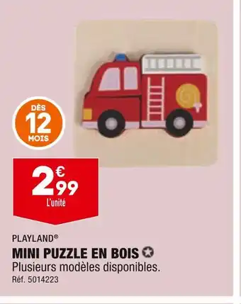 ALDI PLAYLAND MINI PUZZLE EN BOIS offre