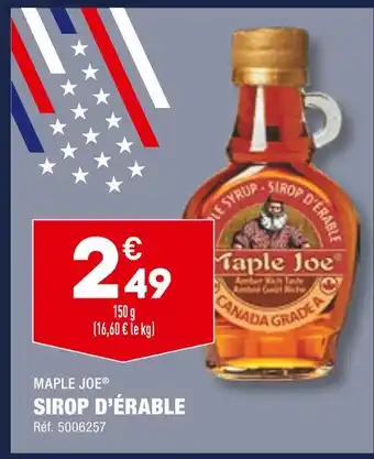 ALDI MAPLE JOE SIROP D’ÉRABLE offre