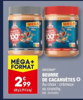ALDI ARIZONA BEURRE DE CACAHUÈTES offre