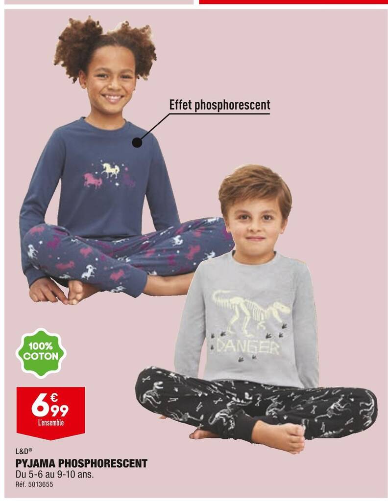 Promo L D PYJAMA PHOSPHORESCENT chez ALDI