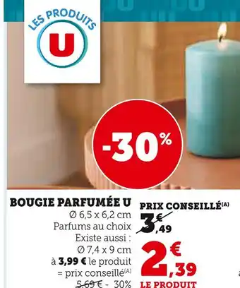 Super U U BOUGIE PARFUMÉE offre
