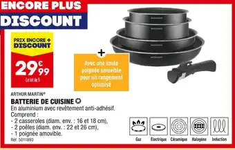 ALDI ARTHUR MARTIN BATTERIE DE CUISINE offre