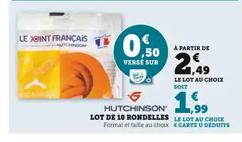 Super U HUTCHINSON LOT DE 10 RONDELLES offre
