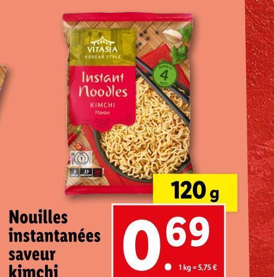 Promo VITASIA Nouilles instantanées saveur kimchi chez Lidl