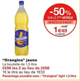 Monoprix Orangina Orangina jaune offre