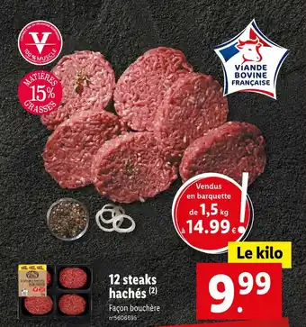 Lidl 12 steaks hachés offre