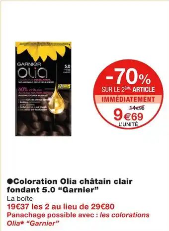 Monoprix Garnier Coloration Olia châtain clair fondant 5.0 offre