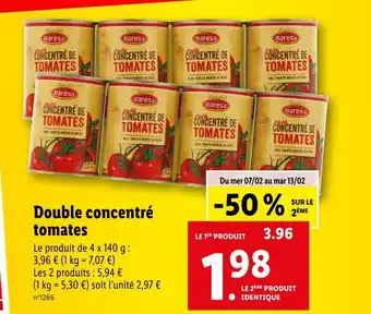 Lidl Baresa Double concentré tomates offre
