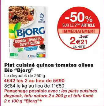 Bjorg Plat cuisiné quinoa tomates olives Bio