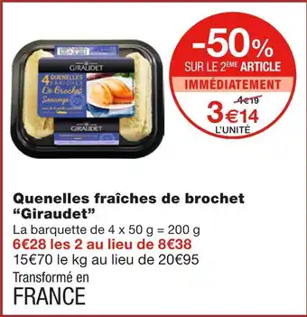 Giraudet Quenelles fraîches de brochet