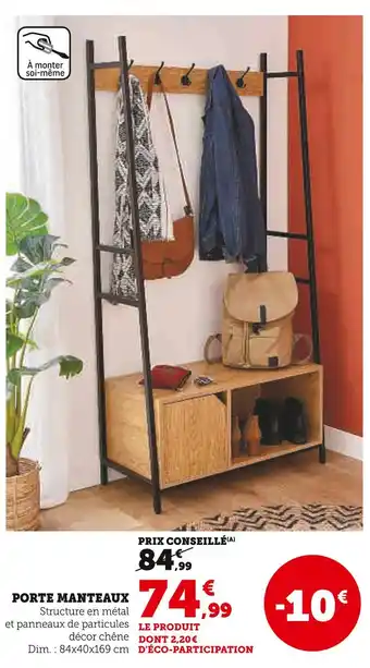 Super U PORTE MANTEAUX offre