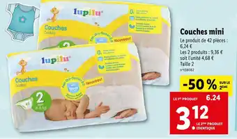 Lidl lupilu Couches mini offre