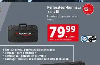 Lidl Parkside Perforateur-burineur sans fil offre