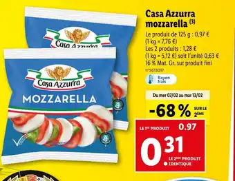 Lidl Casa Azzurra Mozzarella offre
