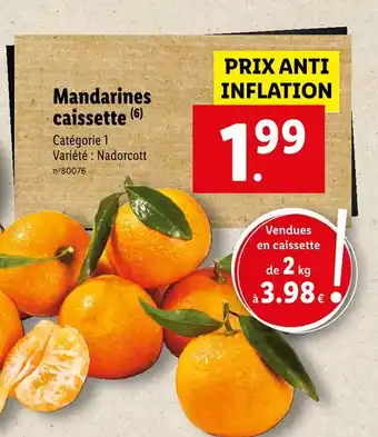 Lidl Mandarines caissette offre