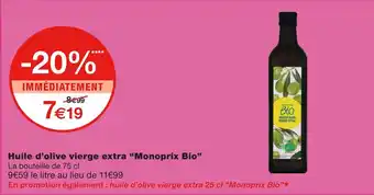 Monoprix Huile d’olive vierge extra “Monoprix Bio” offre