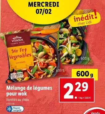 Lidl VITASIA Mélange de légumes pour wok offre