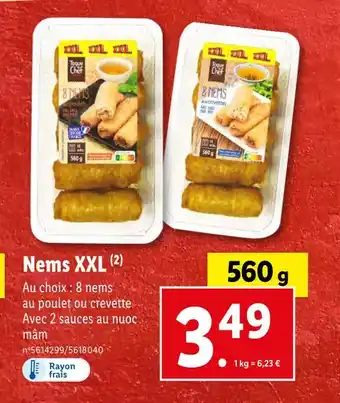 Lidl Toque du Chef Nems XXL offre