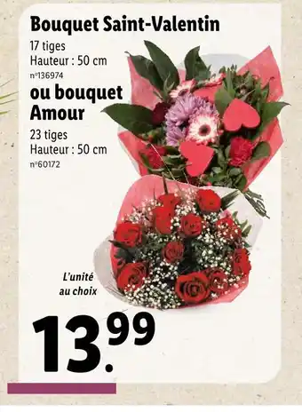 Lidl Bouquet Saint‐Valentin offre