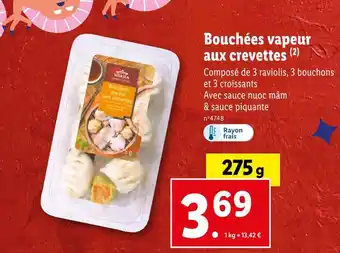 Lidl VITASIA Bouchées vapeur aux crevettes offre