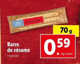 Lidl VITASIA Barre de sésame offre