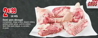 Demi-porc découpé