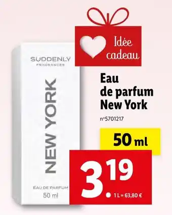 Lidl Suddenly Eau de parfum New York offre