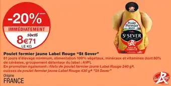 Monoprix St Sever Poulet fermier jaune Label Rouge offre