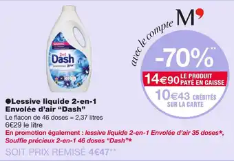 Monoprix Dash Lessive liquide 2-en-1 Envolée d’air offre