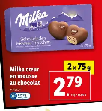 Lidl Milka Cœur en mousse au chocolat offre