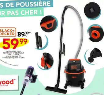 BLACK+DECKER LâASPIRATEUR EAU / POUSSIĂRES ET SOUFFLEUR 3EN1 - 1200W