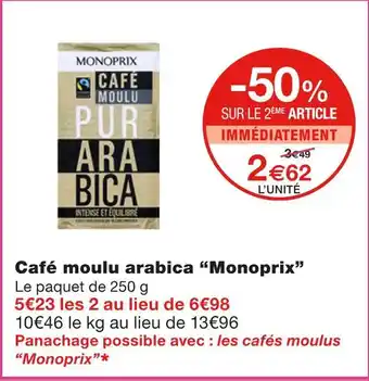 Monoprix Monoprix Café moulu arabica offre