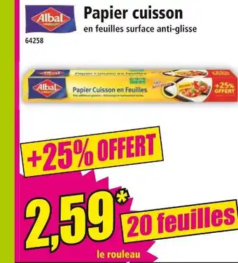 Norma ALBAL Papier cuisson offre