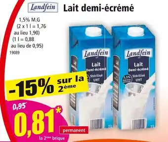 Norma LANDFEIN Lait demi-écrémé offre