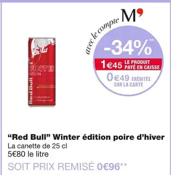 Red Bull Red Bull Winter édition poire d’hiver