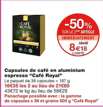Café Royal Capsules de café en aluminium espresso