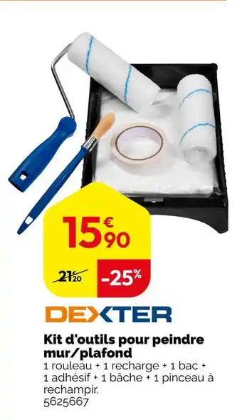 Weldom DEXTER Kit d'outils pour peindre mur/plafond offre