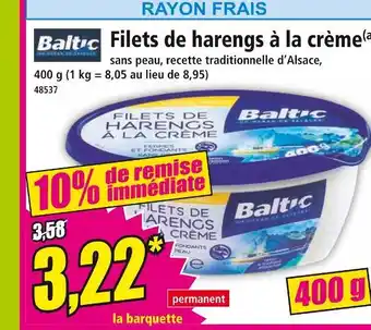 Norma BALTIC Filets de harengs à la crème offre