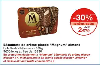 Monoprix Magnum Bâtonnets de crème glacée almond offre