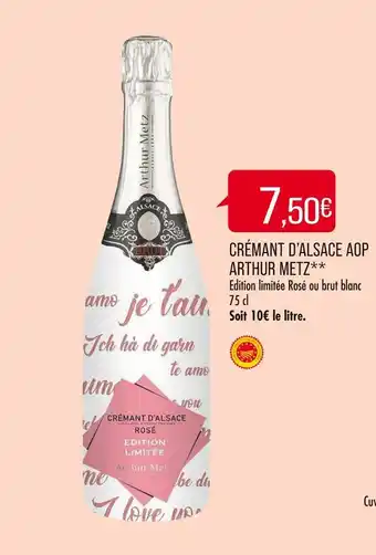 Match ARTHUR METZ CRÉMANT D’ALSACE AOP offre